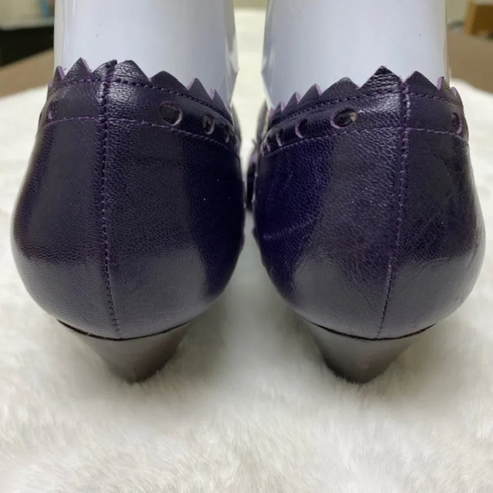 L'Autre Chose Made In‎ Italy Leather Triangle Scalloped Single Strap Heels, sz 7 - Picture 9 of 10